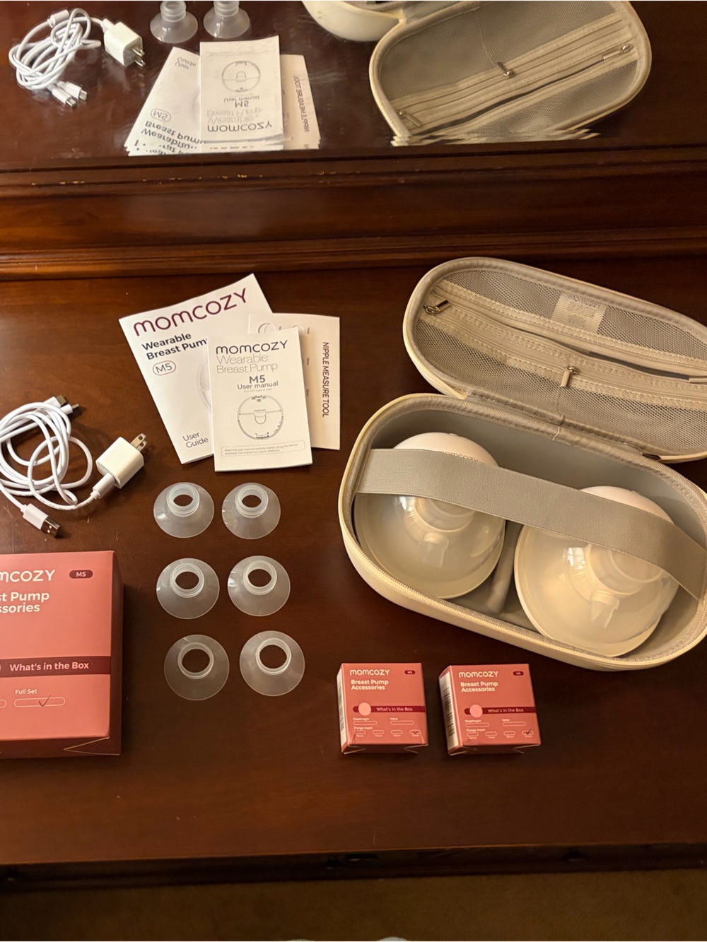 Momcozy M5 Wearable Breast Pumps Bundle – Like New!